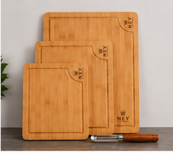 Lot de 3 Planches à Découper en Bambou – 3 Tailles + Accessoire Inclus