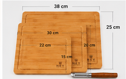 Lot de 3 Planches à Découper en Bambou – 3 Tailles + Accessoire Inclus